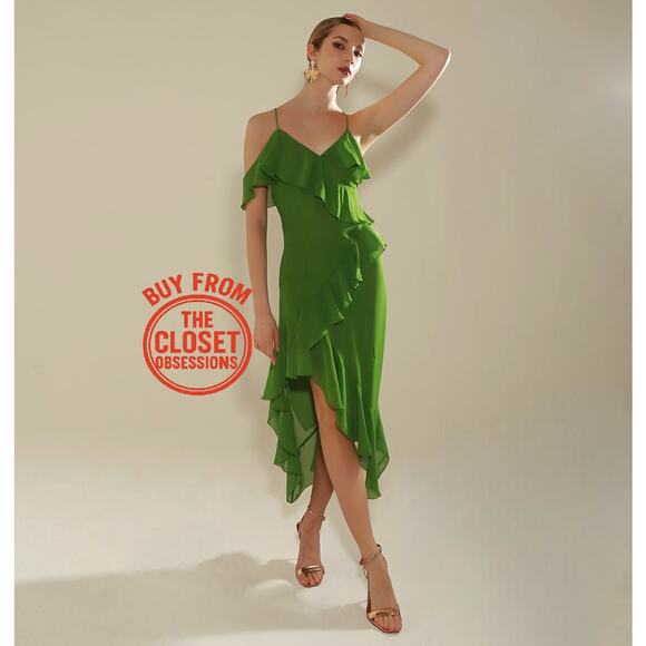 RARE!!! MANGO Chiffon Midi Dress NWT - Picture 7 of 13